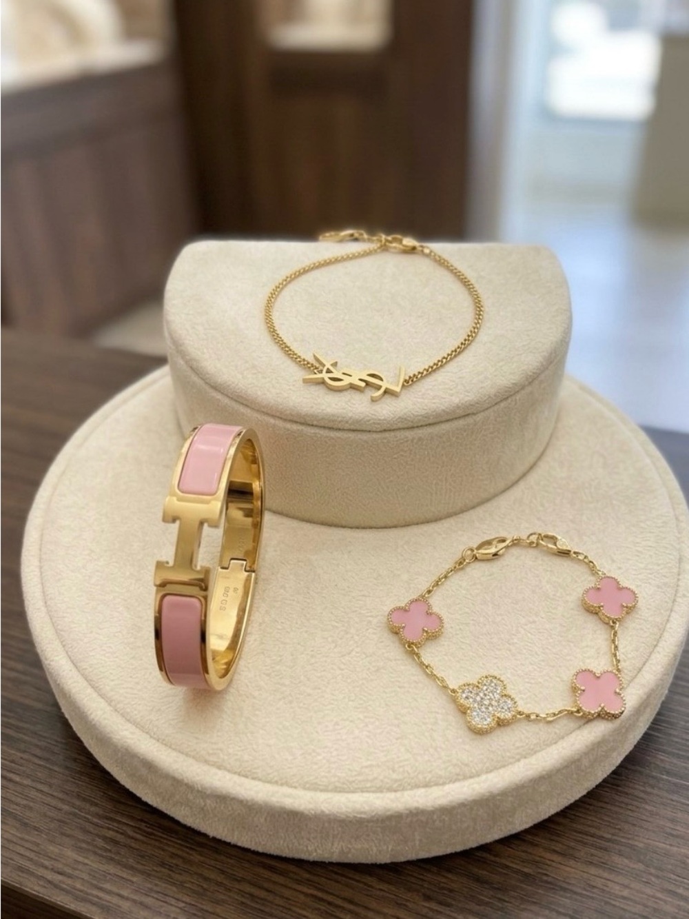NWT Gold and Pink Luxury Bracelet Stack
